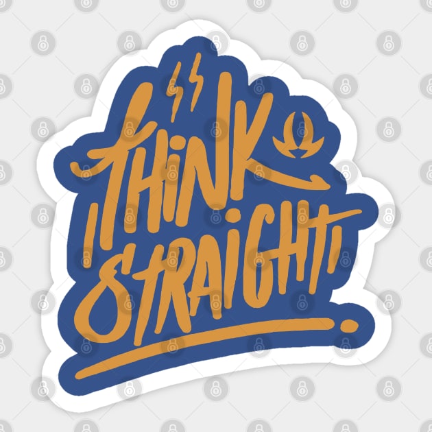 Think Straight Sticker by Olien